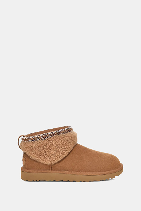 W Classic Ultra Mini Maxi Curly Tan Boots