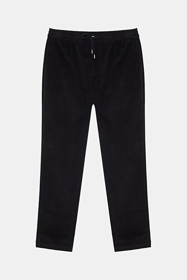 Black Straight Cotton Elastane Men's Pants