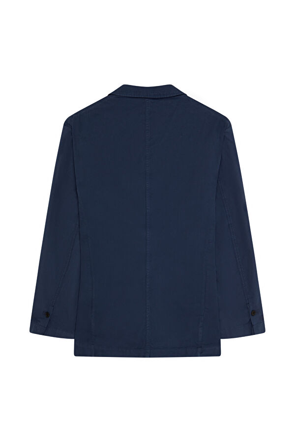 Dark Blue Buttoned Organic Cotton Men's Jacket 2