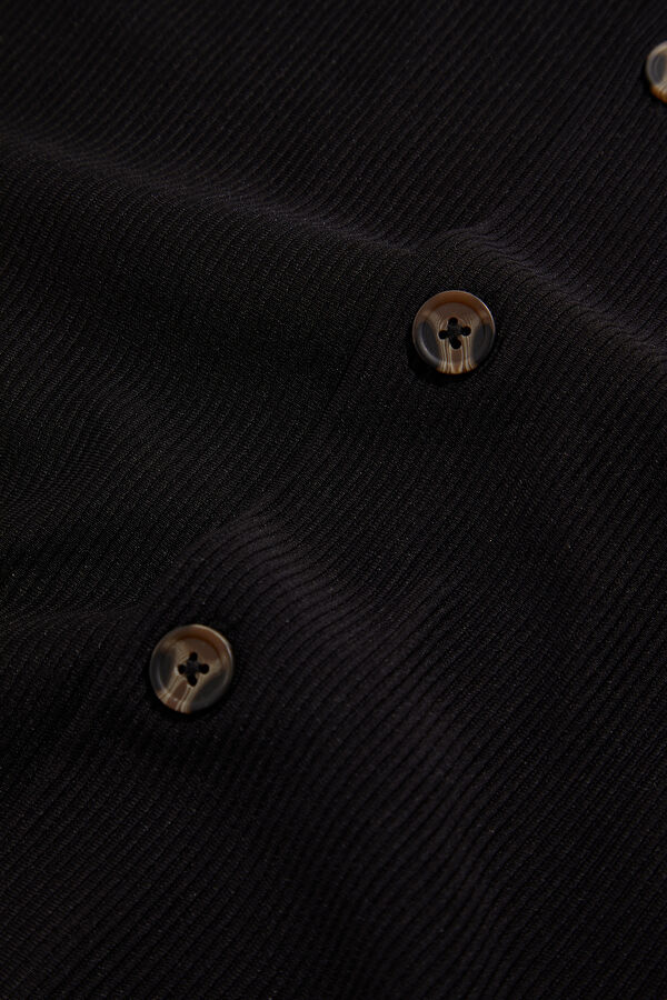 Relax Fit Black Polo Collar Men's Shirt 4
