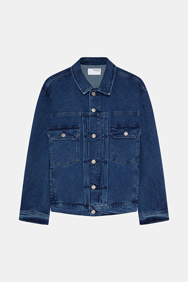 Indigo Buttoned Organic Cotton Men's Jacket