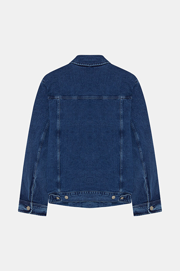 Indigo Buttoned Organic Cotton Men's Jacket 2