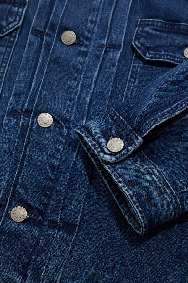 Indigo Buttoned Organic Cotton Men's Jacket 4