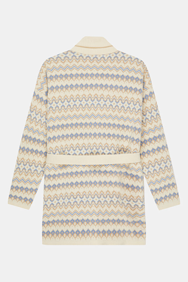 Ecru Patterned Women's Cardigan 6