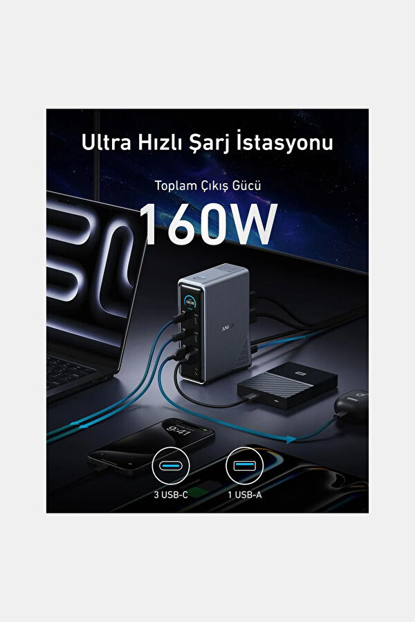 Prime 14-İn-1 160 W Şarj İstasyonu Siyah 3