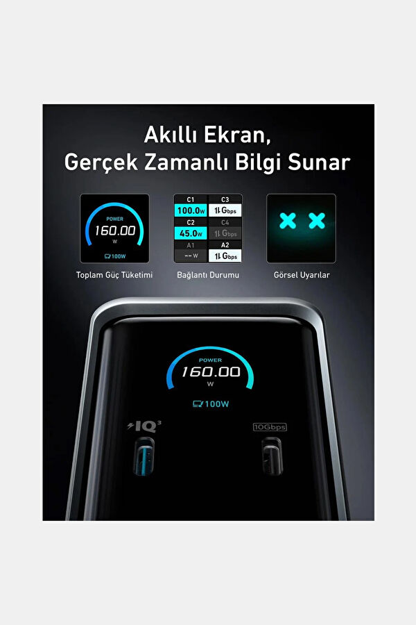 Prime 14-İn-1 160 W Şarj İstasyonu Siyah 5