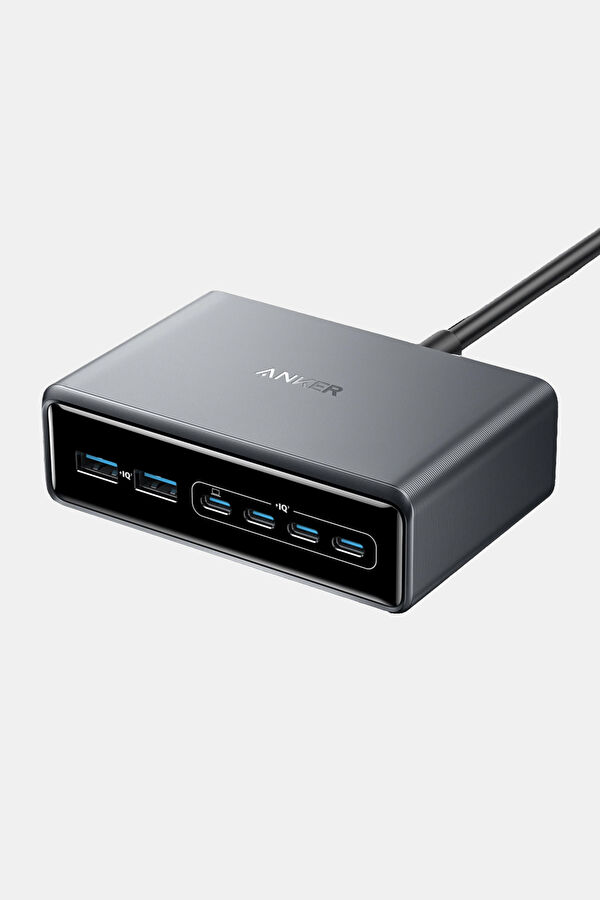 Prime Charger 200W 6 Ports Gan - A Siyah Şarj Cihazı