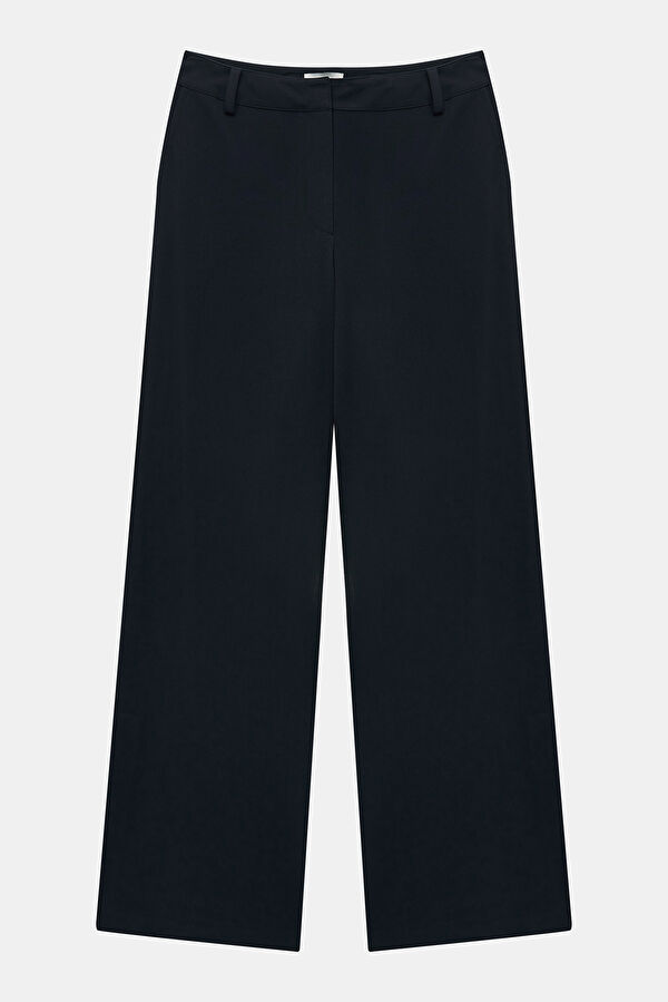 Navy Blue Straight Leg Women's Trousers 4