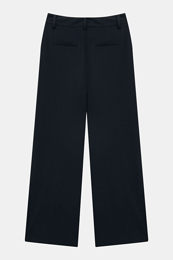 Navy Blue Straight Leg Women's Trousers 5