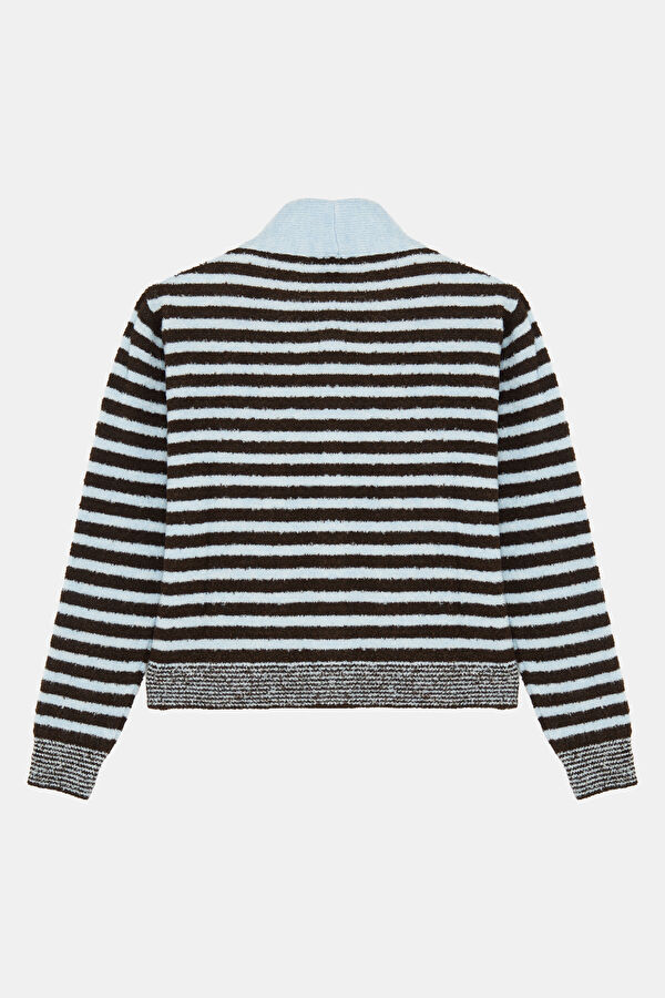 Colorful Striped Pattern Knitted Women's Sweater 6