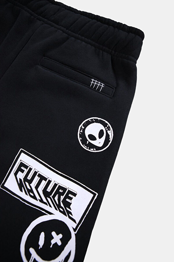Black Slim Fit Kids' Sports Pants 4