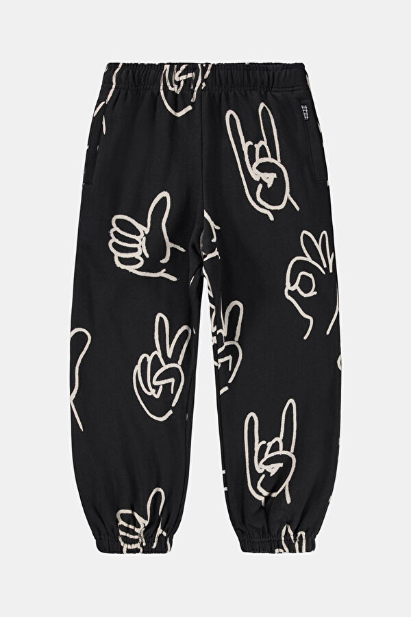 Black Slim Fit Organic Cotton Kids' Sports Pants