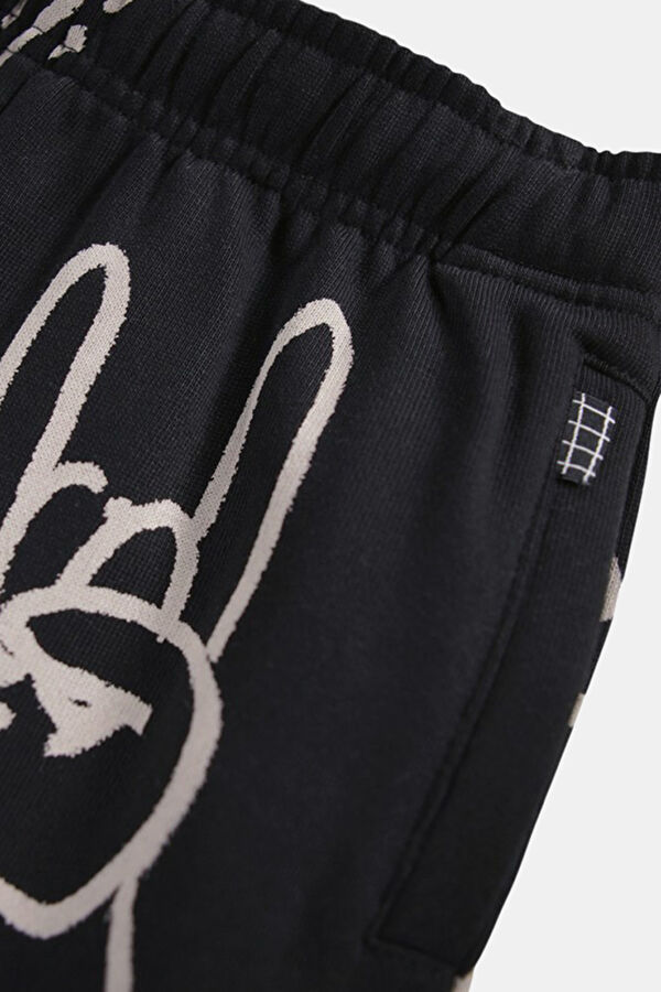 Black Slim Fit Organic Cotton Kids' Sports Pants 3