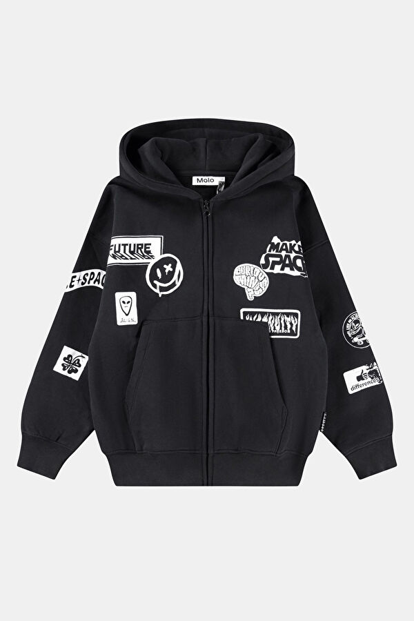 Siyah Kapuşonlu Sweatshirt