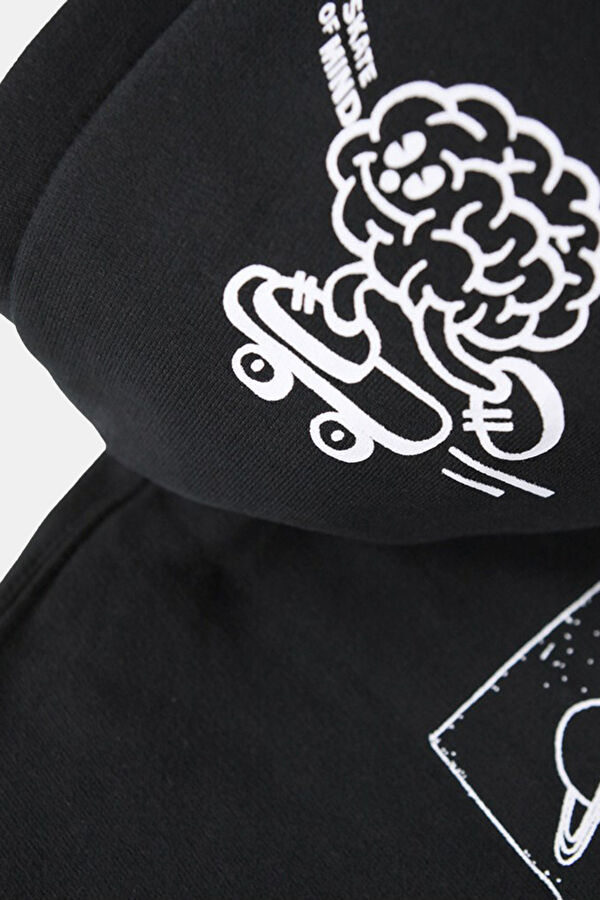 Siyah Kapuşonlu Sweatshirt 3
