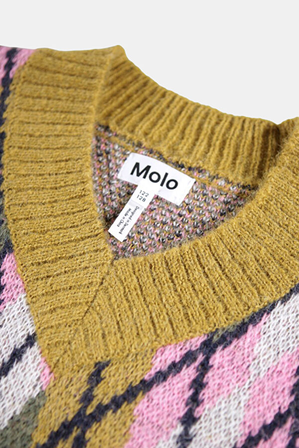 Mustard Plaid Alpaca Wool Sweater 3