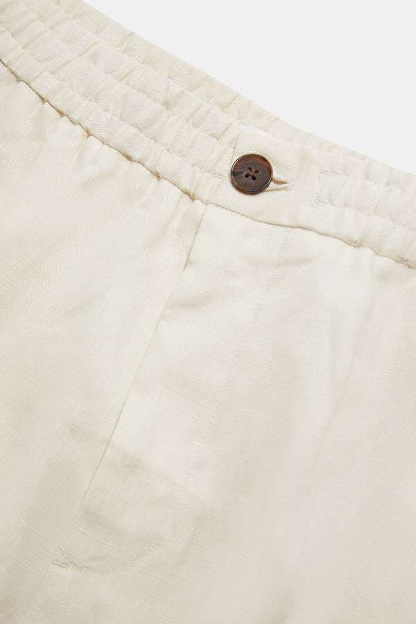 Cream Linen Men's Trousers 3