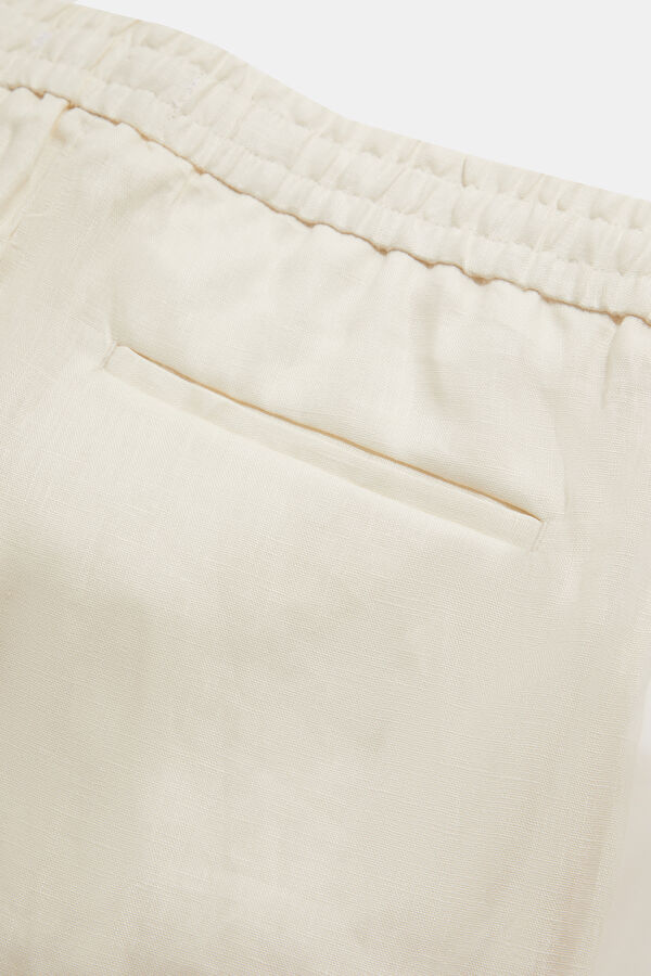 Cream Linen Men's Trousers 4