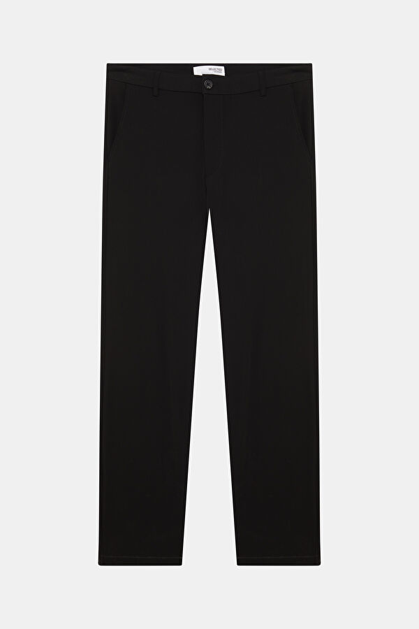 Black Slim Fit Viscose Men's Trousers
