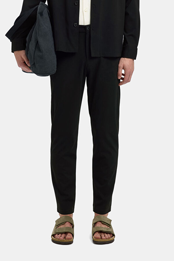 Black Slim Fit Viscose Men's Trousers 2