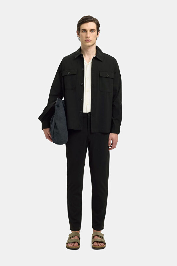 Black Slim Fit Viscose Men's Trousers 4