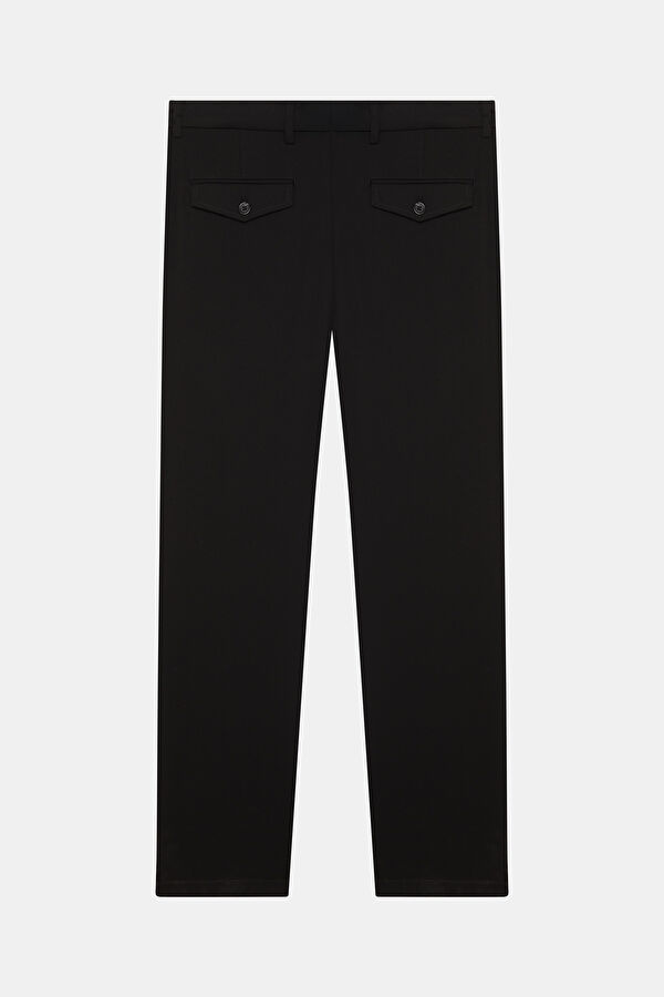 Black Slim Fit Viscose Men's Trousers 5