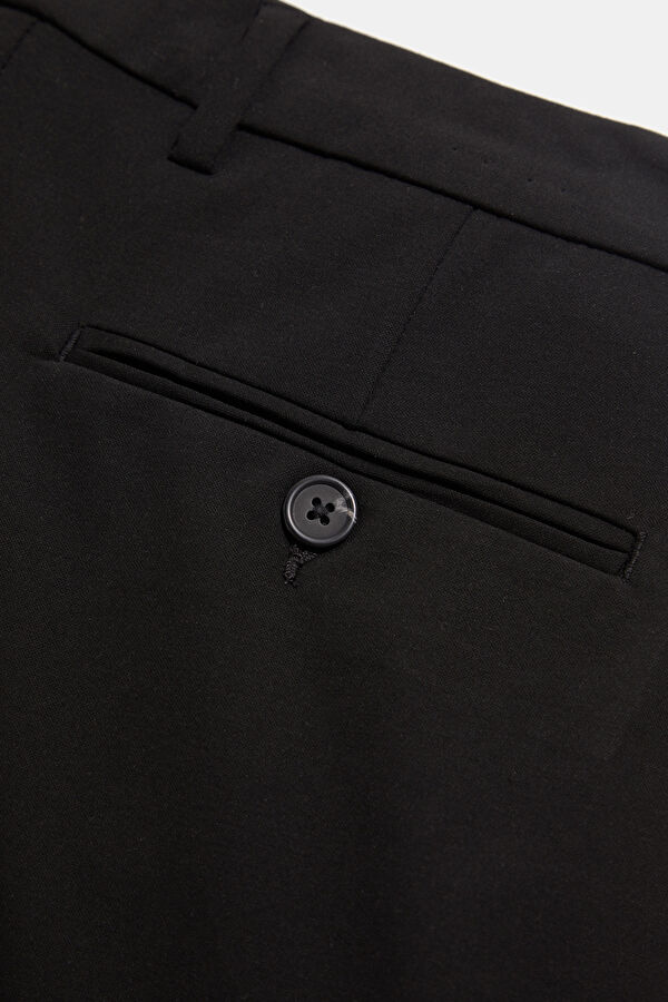 Black Slim Fit Viscose Men's Trousers 7
