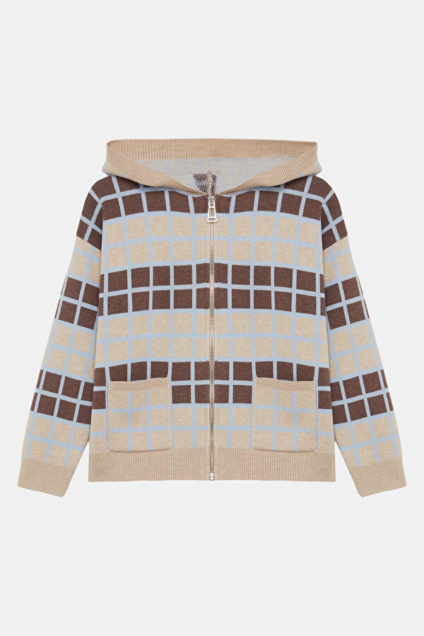 Multicolored Plaid Knit Kids Sweater