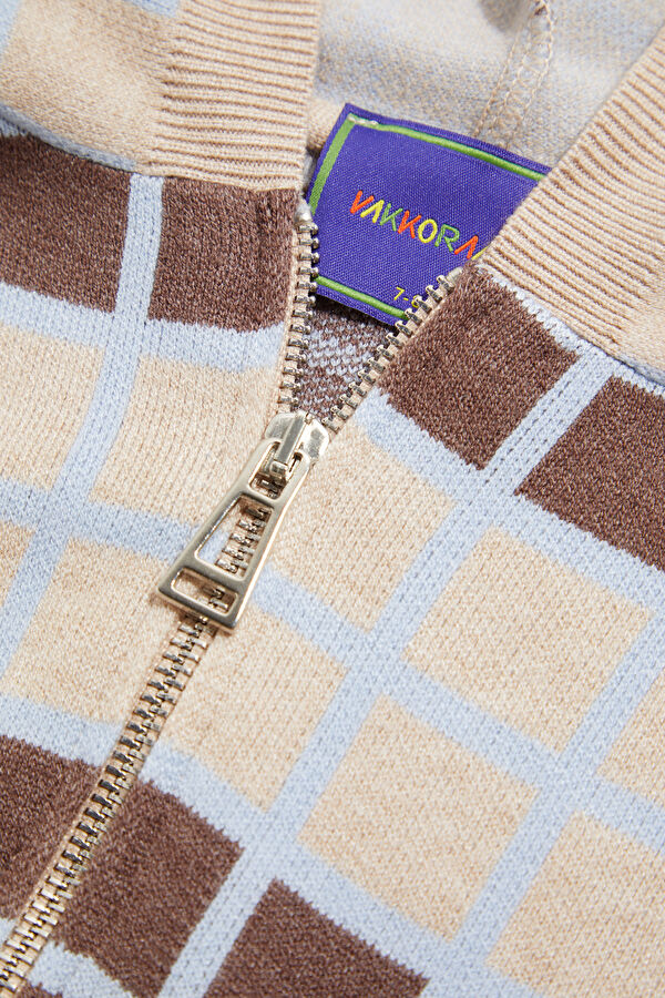 Multicolored Plaid Knit Kids Sweater 4