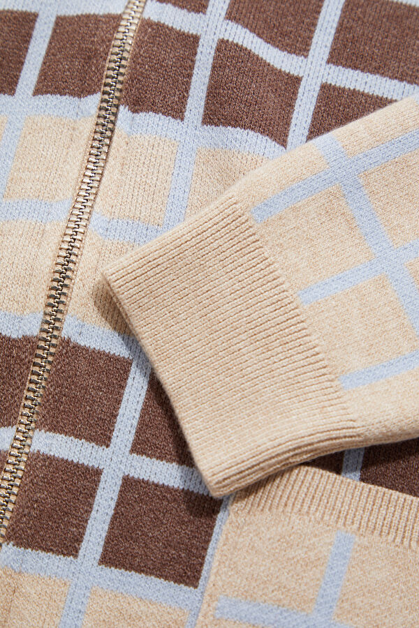 Multicolored Plaid Knit Kids Sweater 5