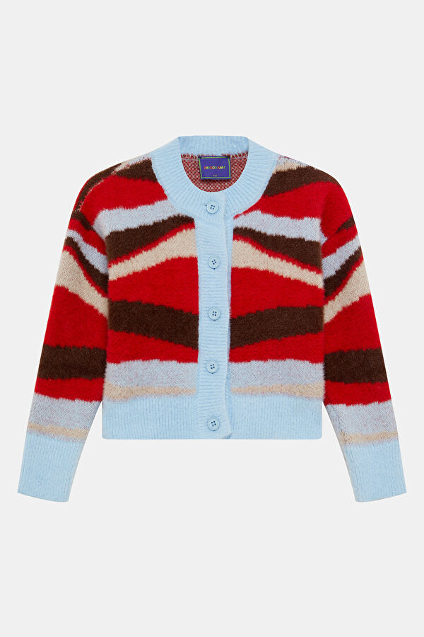 Colorful Striped Knit Children's Cardigan