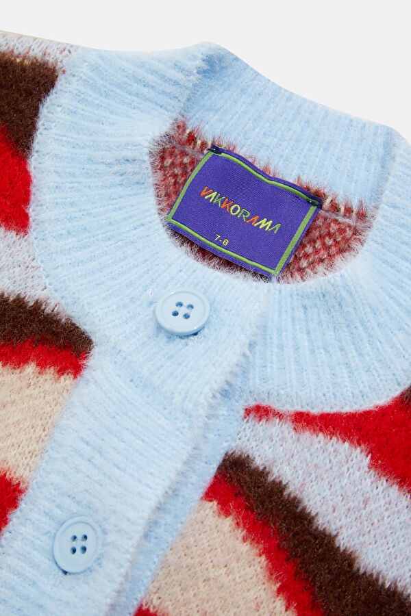 Colorful Striped Knit Children's Cardigan 3