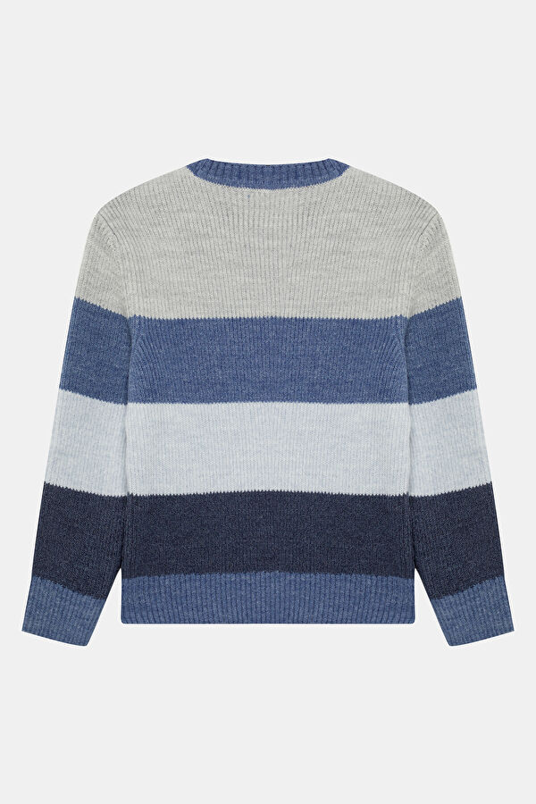 Blue Striped Knit Kids Sweater 2