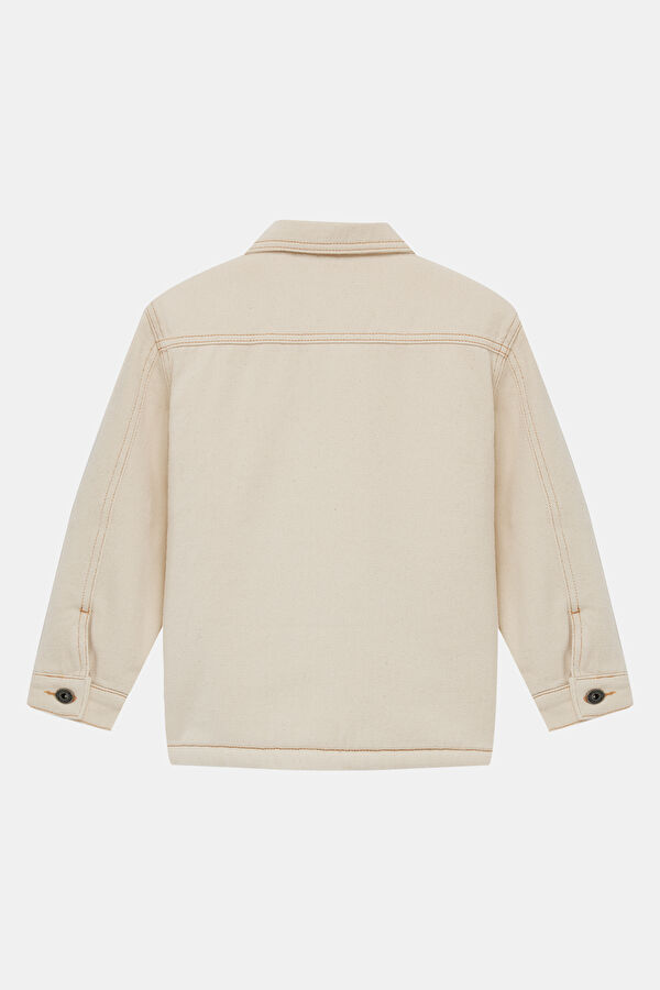 Ecru Buttoned Kids Jacket 2
