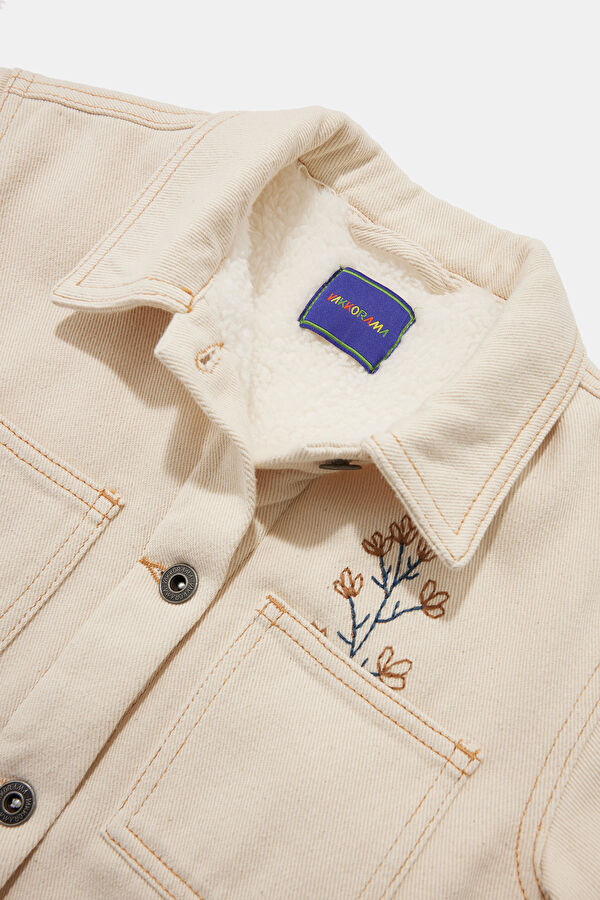 Ecru Buttoned Kids Jacket 3