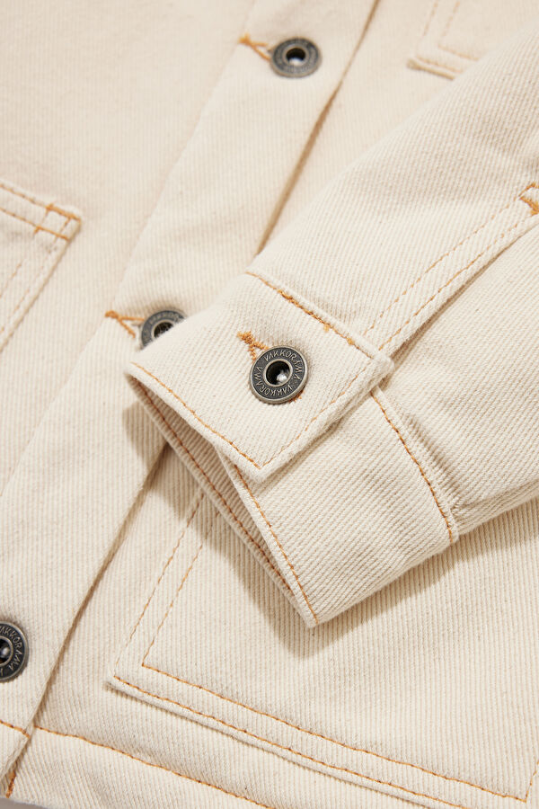 Ecru Buttoned Kids Jacket 4