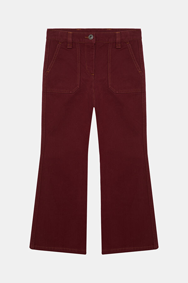Burgundy Straight Leg Kids Pants