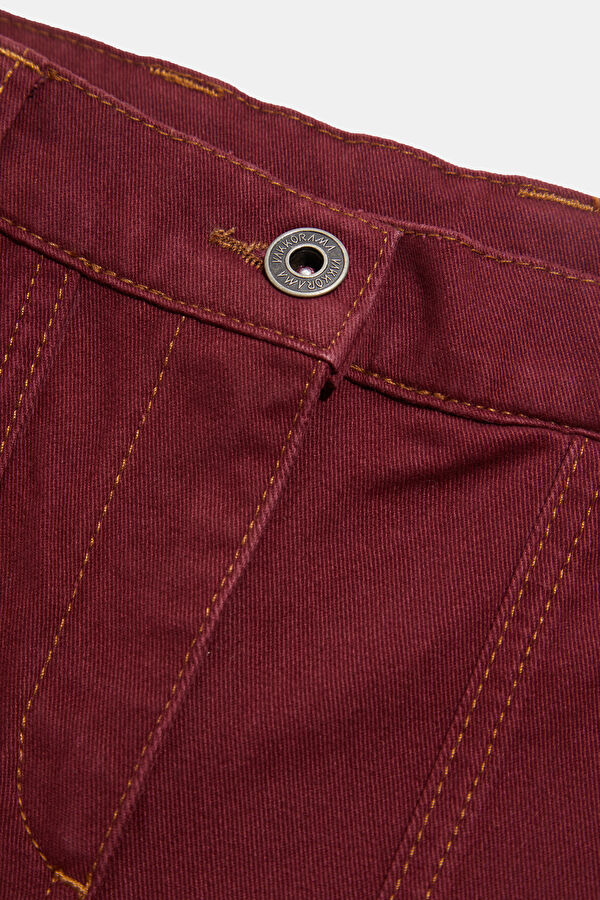 Burgundy Straight Leg Kids Pants 3