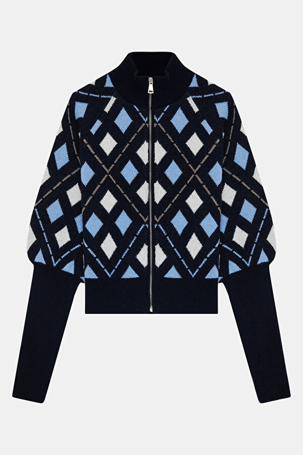 Multicolored Patterned Knit Women's Cardigan 3
