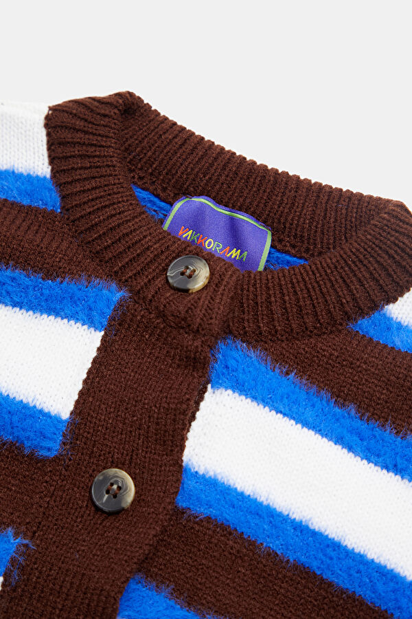 Multicolored Striped Knit Kids Cardigan 3