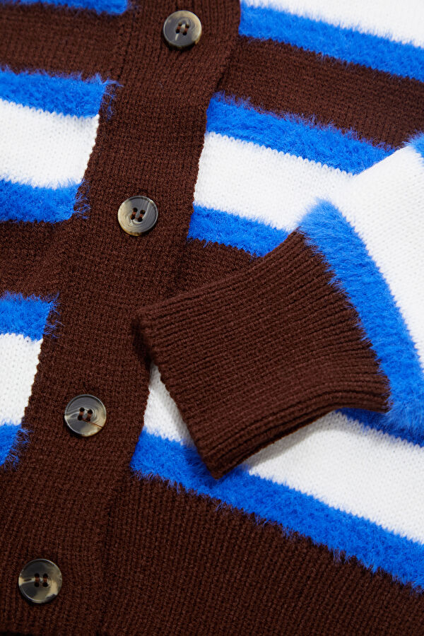 Multicolored Striped Knit Kids Cardigan 4