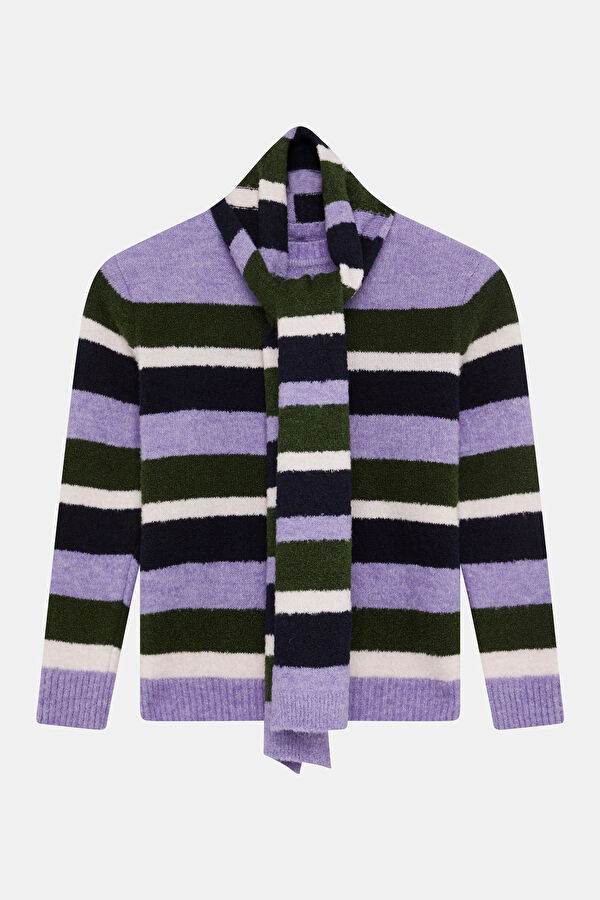 Multicolored Striped Knit Kids Sweater