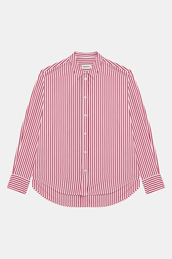 Burgundy Striped Women's Shirt