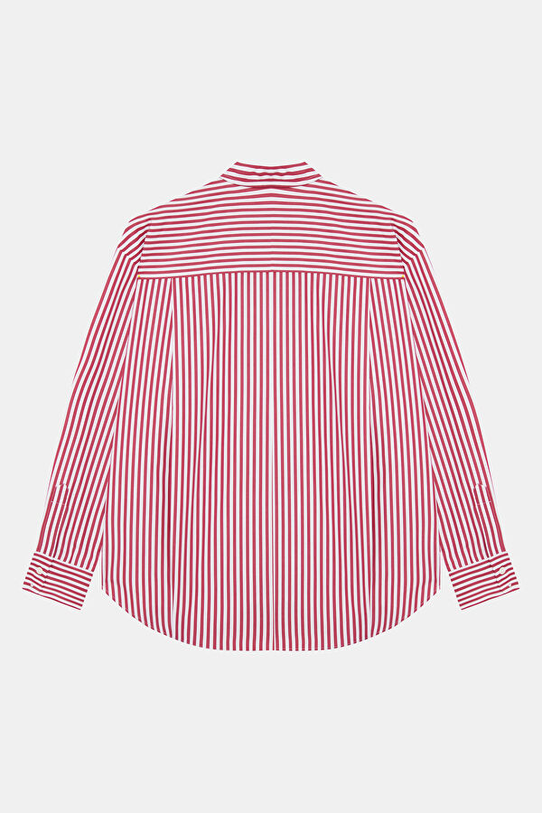 Burgundy Striped Women's Shirt 2