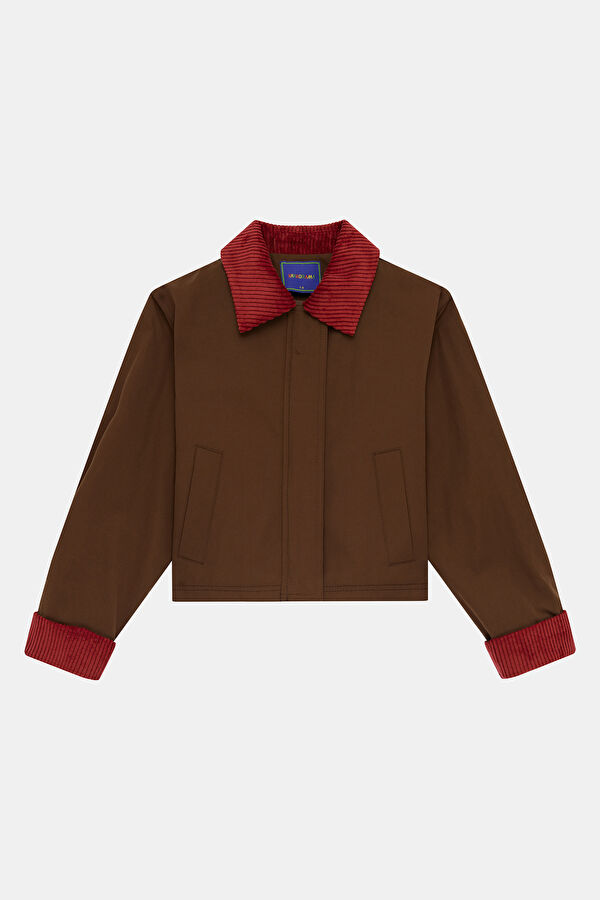 Brown Zippered Kids Jacket