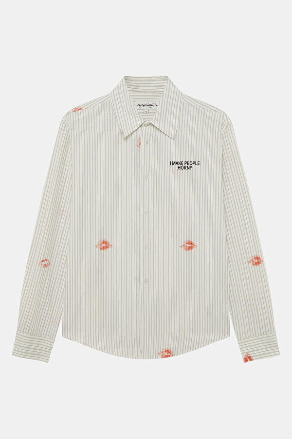 White Design Filled Shirt