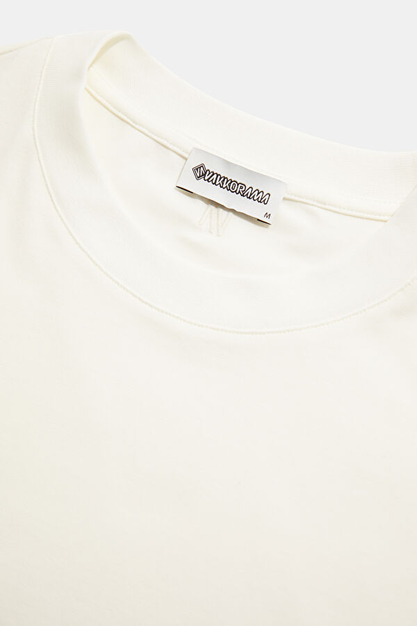 Ecru Crew Neck T-Shirt 3