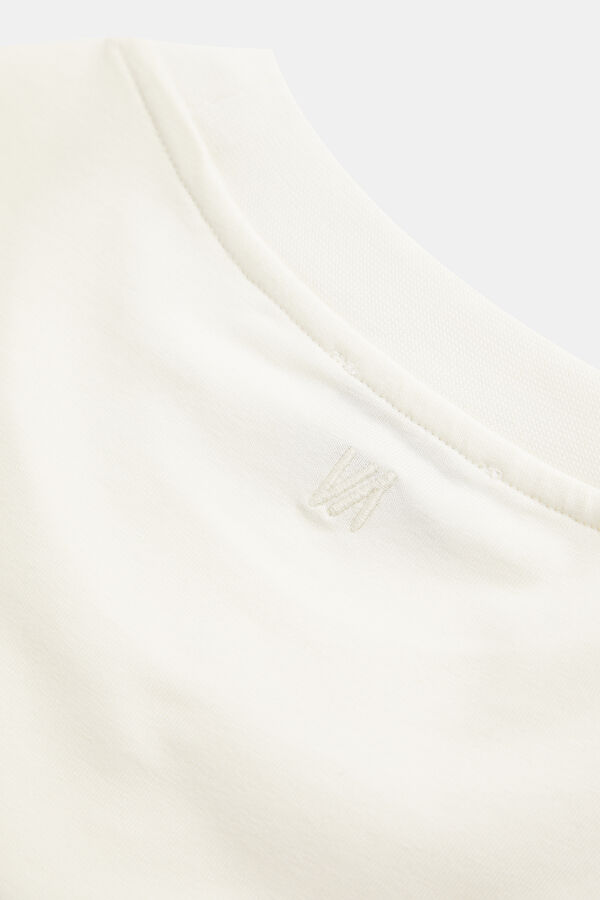 Ecru Crew Neck T-Shirt 4