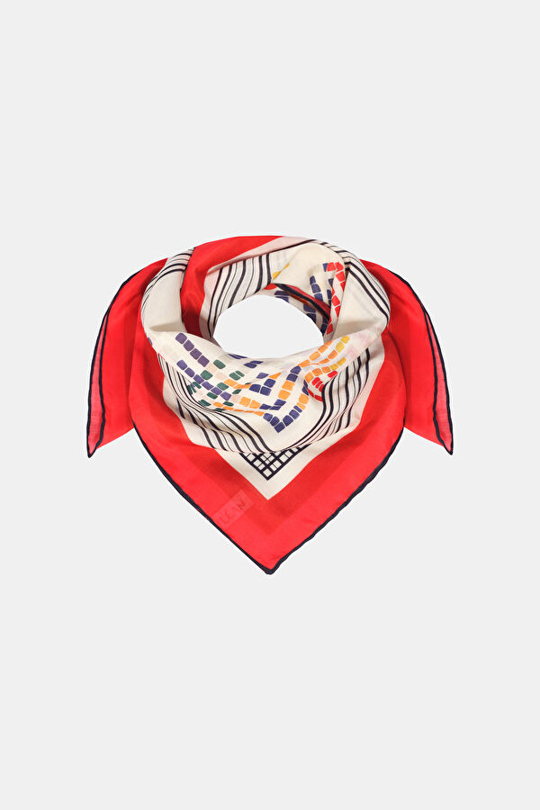 Çok Renkli Desenli Pamuk/İpek Bandana 2