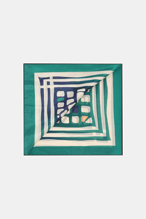 Çok Renkli Desenli Pamuk/İpek Bandana